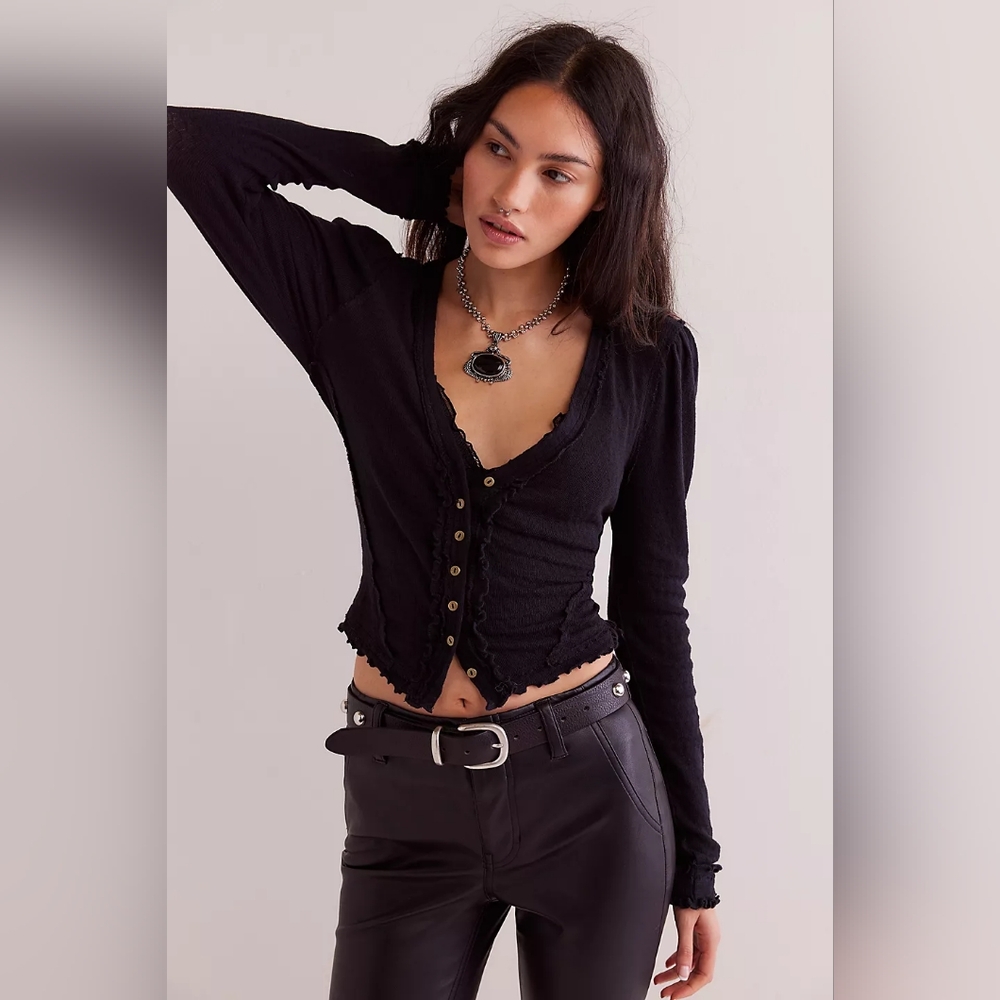 We The Free Black Cardigan Sweater